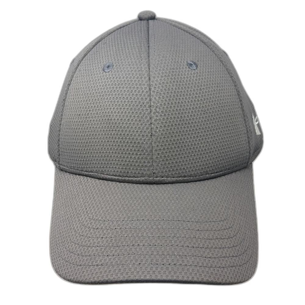 Under Armour Baseball Cap Gray XL Fitted Mesh Performance Athletic Workout Hat